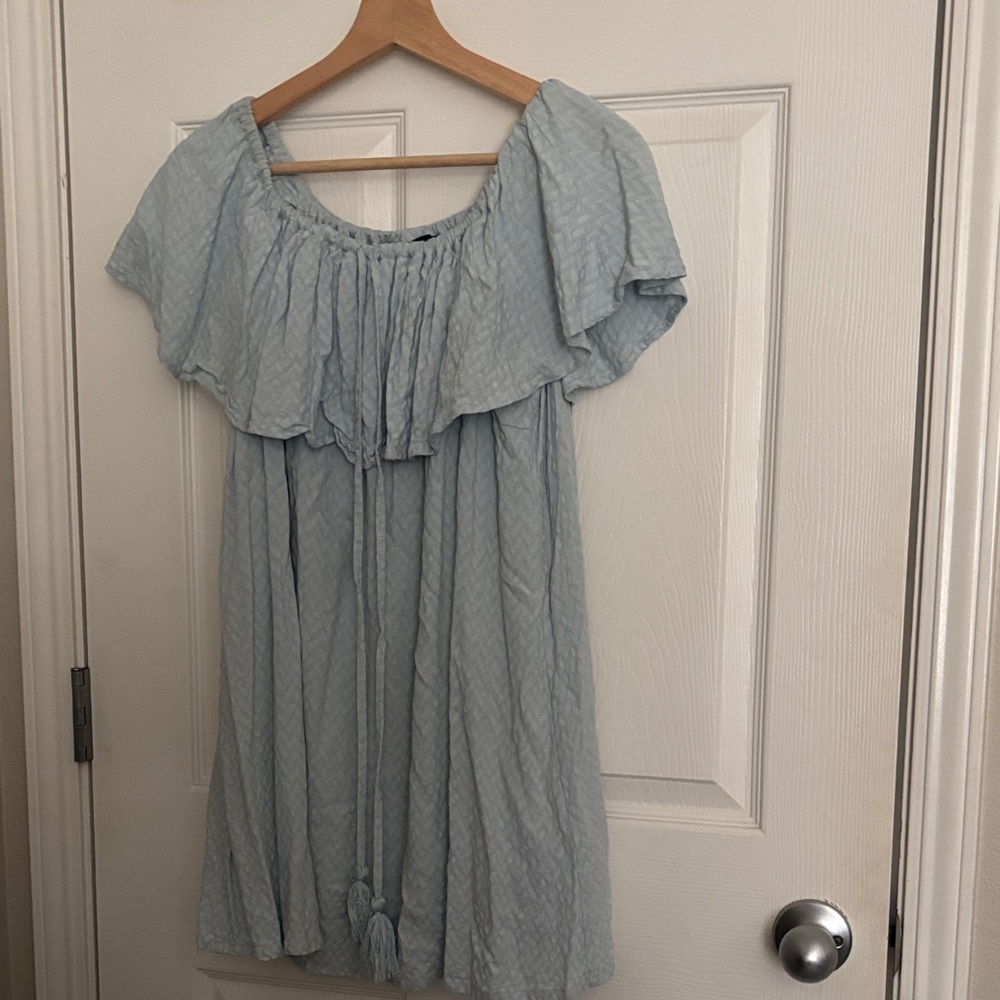 Light Blue Ruffled Dress